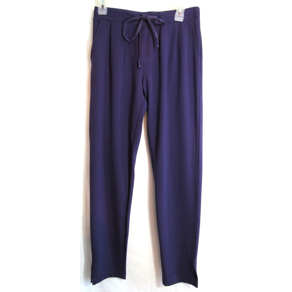 Betabrand Purple Stretch Straight Drawstring Waist Pants Size Small Long EUC